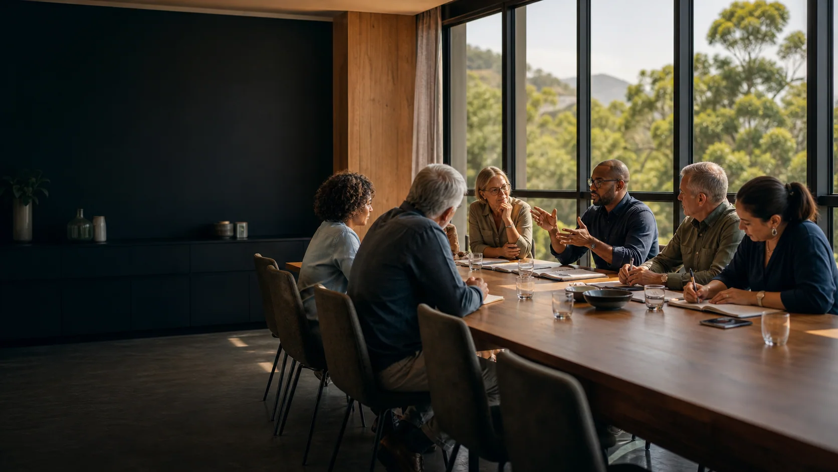 Illustrative boardroom discussion with a leadership team