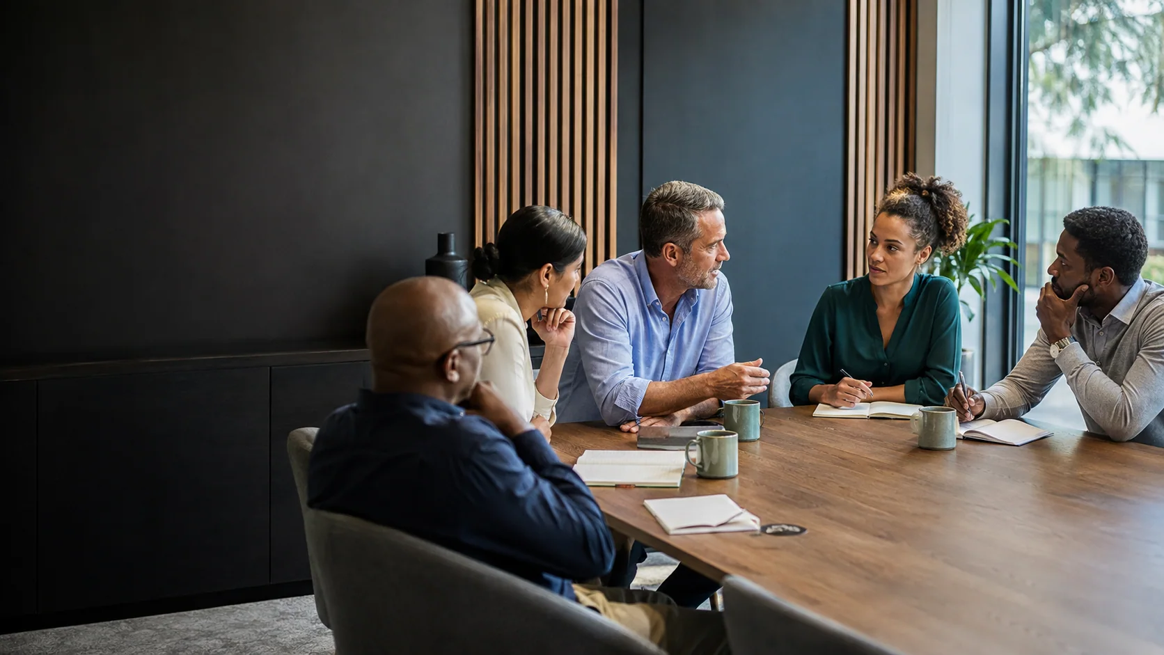 Illustrative leadership team in conversation